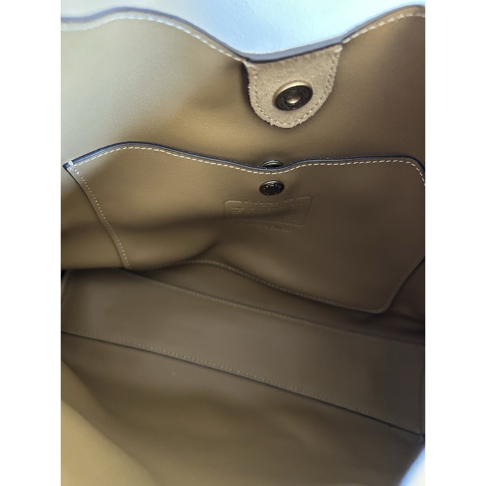 Coach Brooklyn Shoulder Bag 28 Suede Sand Tan Hobo CW637 NEW - Picture 5 of 6